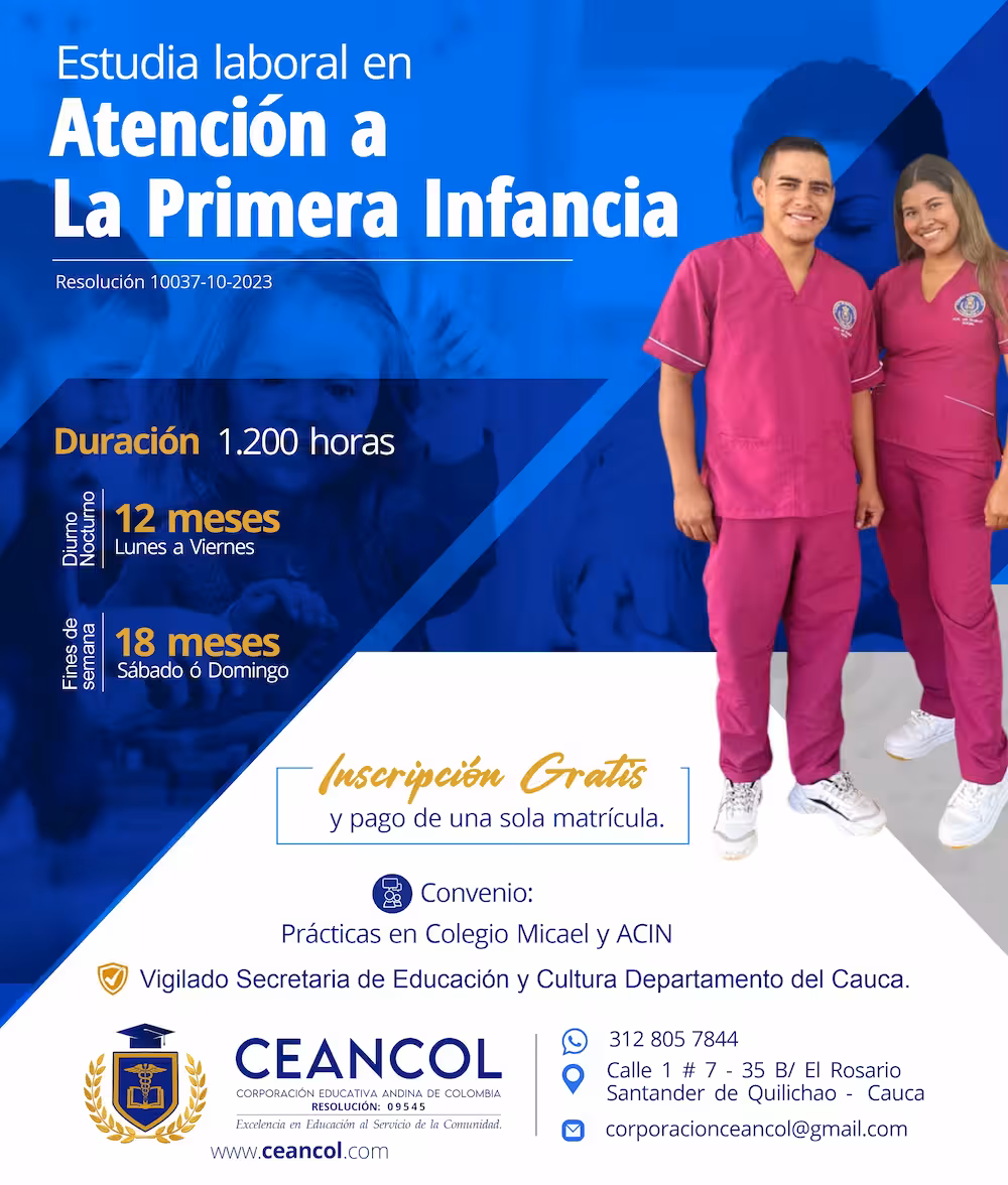 Flayer Técnico Laboral en Atención a la Primera Infancia