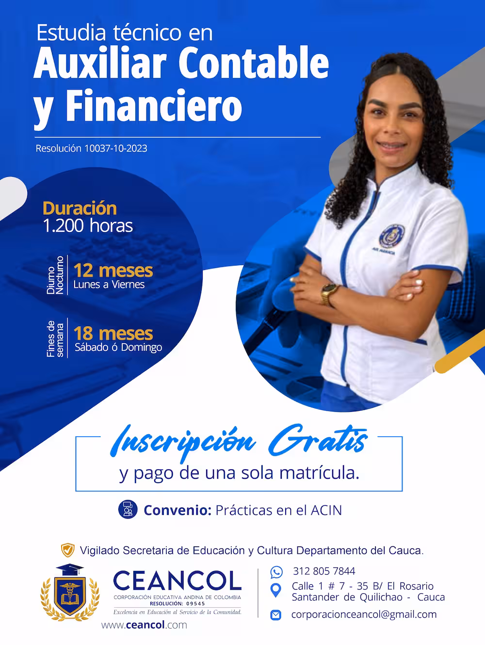 Flayer Técnico Laboral en Auxiliar Contable y Financiero
